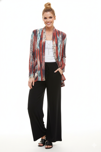Stretchy Print Mid Cut Jacket Long Sleeve Print-4028BN-LRP1-W249 - Jostar Online