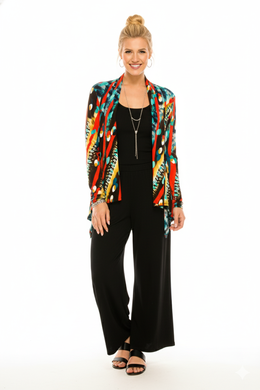 Stretchy Print Mid Cut Jacket Long Sleeve Print-4028BN-LRP1-W175 - Jostar Online