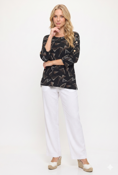 HIT Side Button Sleeve Top-3122HT-QRP1-W530