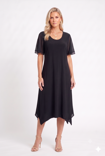 HIT Contrast Layer Sleeve Dress-7102HT-SRS1-C
