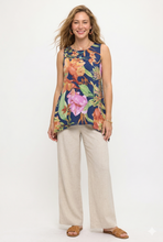 Load image into Gallery viewer, Venechia Pleated Boat Neck Shark Bite Tank Tunic-2068VP-TRP1-W528 - Jostar Online
