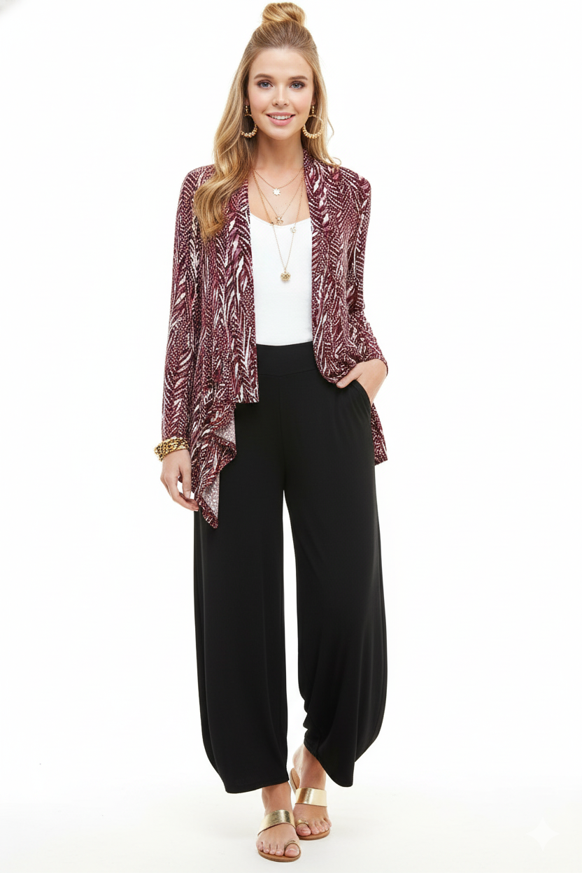 Stretchy Print Mid Cut Jacket Long Sleeve Print-4028BN-LRP1-W247 - Jostar Online