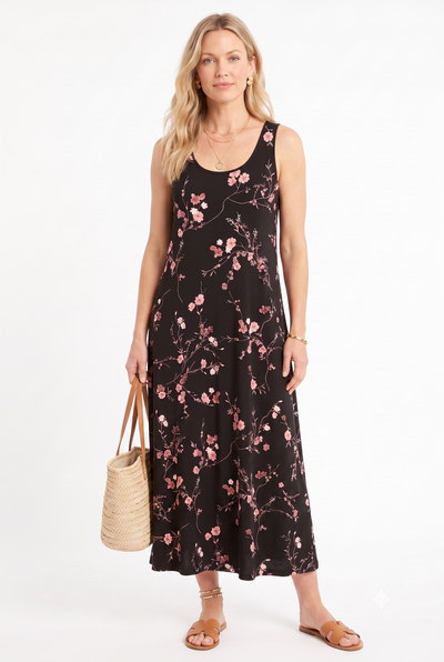 Print  Long Tank Dress Print -7000BN-TRP1-W546