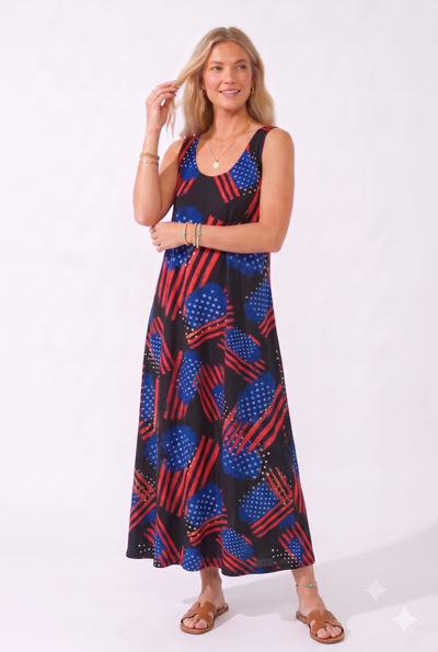 Print  Long Tank Dress Print -7000BN-TRP1-W545