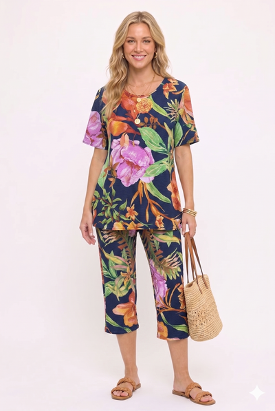 Two-Piece Capri Pant Set-9003VP-SRP1-W528