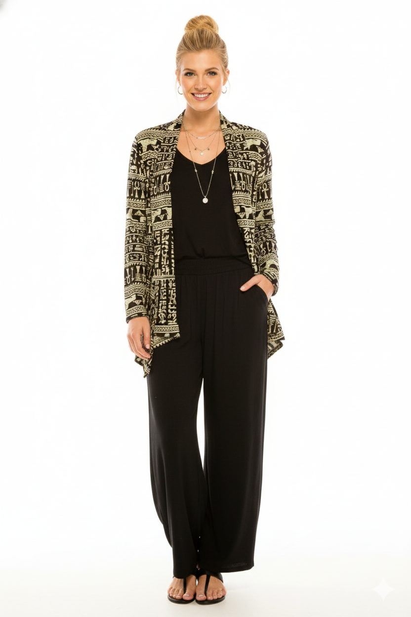 Stretchy Print Mid Cut Jacket Long Sleeve Print-4028BN-LRP1-W164 - Jostar Online