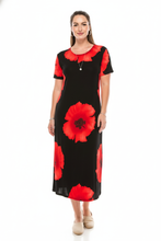 Load image into Gallery viewer, Stretchy Long Dress Short Sleeve Print-7002BN-SRP1-W113 - Jostar Online
