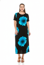 Load image into Gallery viewer, Stretchy Long Dress Short Sleeve Print-7002BN-SRP1-W113 - Jostar Online
