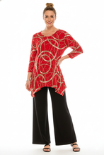 Load image into Gallery viewer, Glitter V-Neck Binding Top Quarter Sleeve Print-3013GL-QRP1-G008 - Jostar Online
