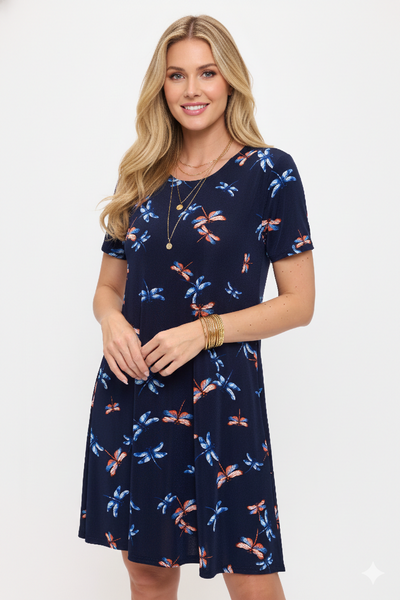 Print Missy Dress Short Sleeve - 7004BN-SRP1-W518