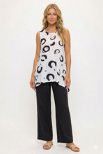 Load image into Gallery viewer, Venechia Pleated Boat Neck Shark Bite Tank Tunic-2068VP-TRP1-W501 - Jostar Online
