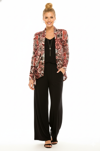 Stretchy Print Mid Cut Jacket Long Sleeve Print Plus, 4028BN-LXP1-W166 - Jostar Online