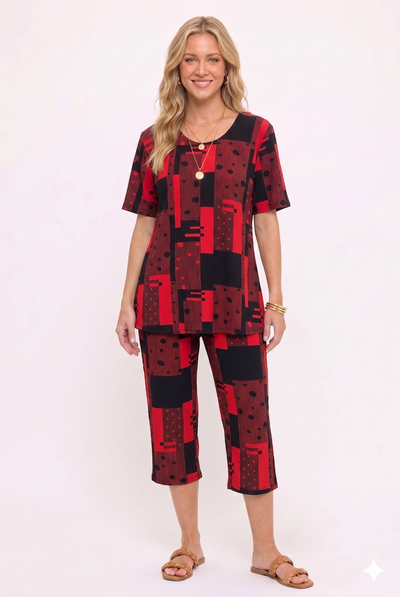 Two-Piece Capri Pant Set-9003VP-SRP1-W462