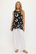 Load image into Gallery viewer, Venechia Pleated Boat Neck Shark Bite Tank Tunic-2068VP-TRP1-W501 - Jostar Online
