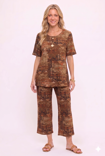 Two-Piece Capri Pant Set-9003VP-SRP1-W483