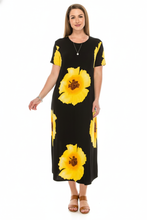 Load image into Gallery viewer, Stretchy Long Dress Short Sleeve Print-7002BN-SRP1-W113 - Jostar Online

