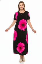 Load image into Gallery viewer, Stretchy Long Dress Short Sleeve Print-7002BN-SRP1-W113 - Jostar Online
