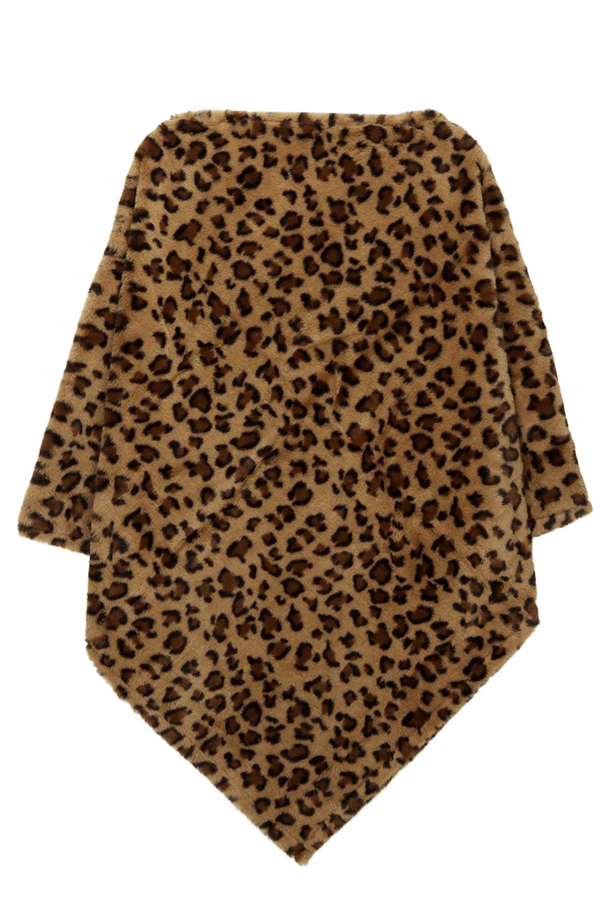 Leopard Faux Fur Poncho