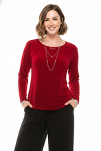 Load image into Gallery viewer, Non Iron Long Sleeve Scoop Neck Top-1093AY-LRS1
