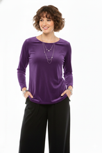 Load image into Gallery viewer, Non Iron Long Sleeve Scoop Neck Top-1093AY-LRS1
