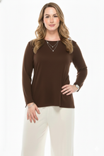 Load image into Gallery viewer, Non Iron Long Sleeve Scoop Neck Top-1093AY-LRS1
