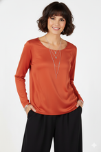 Load image into Gallery viewer, Non Iron Long Sleeve Scoop Neck Top-1093AY-LRS1
