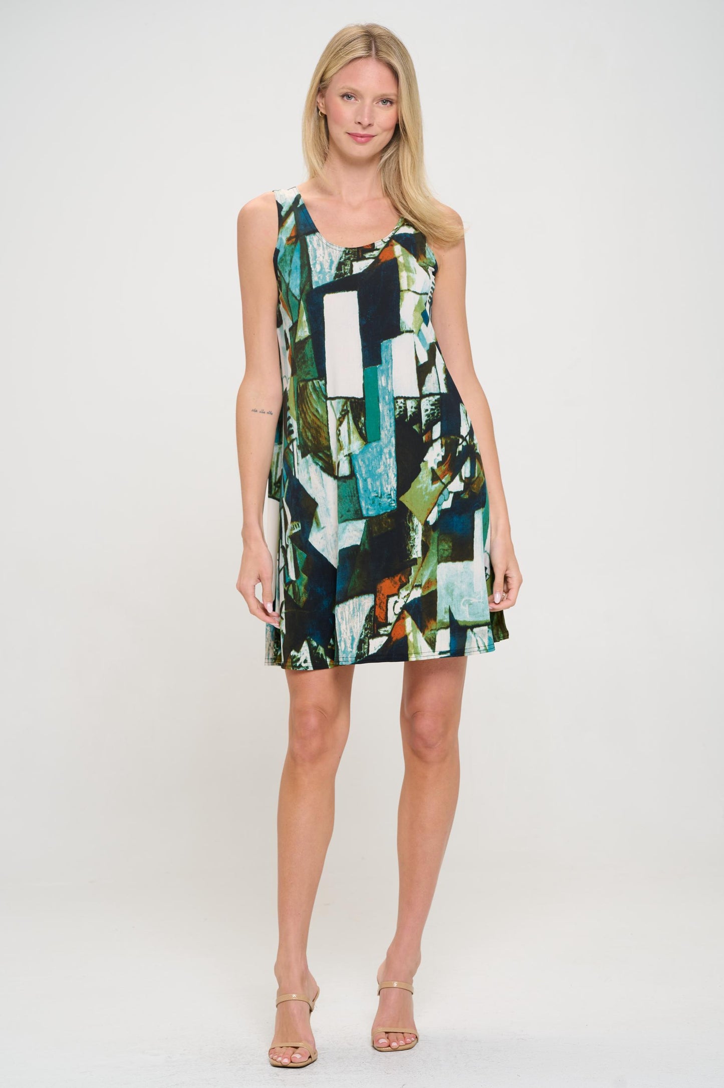 Print Missy Tank Dress Sleeveless Prints - 7003HT-TRP1-W427