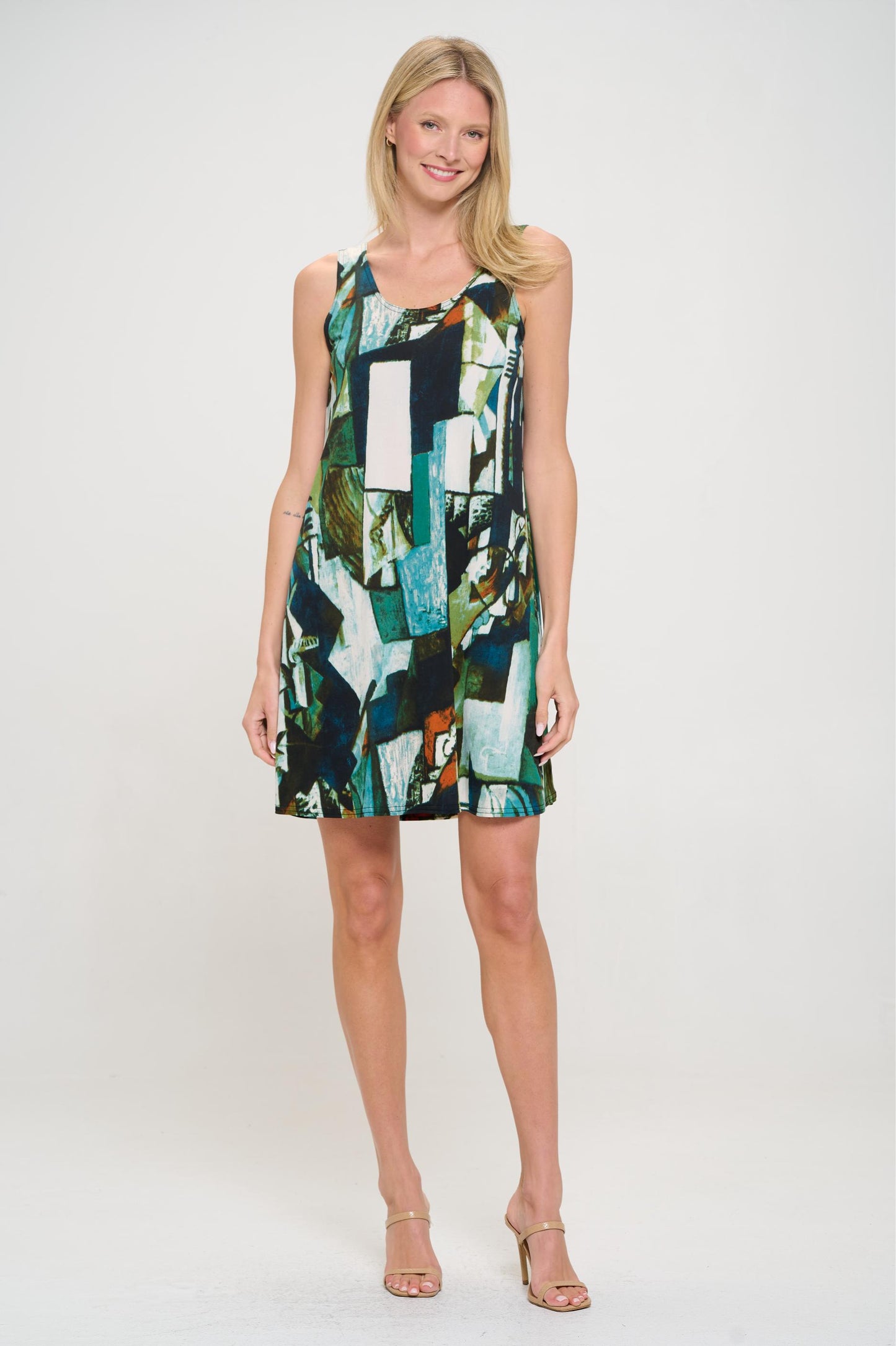 Print Missy Tank Dress Sleeveless Prints - 7003HT-TRP1-W427