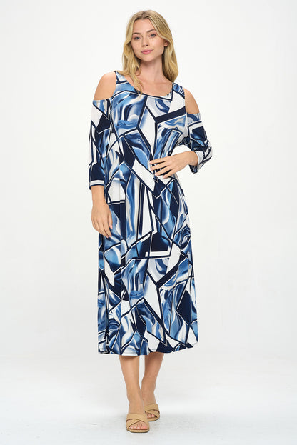 HIT Open Shoulder Long Dress-7090HT-QRP1-W357