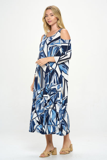 HIT Open Shoulder Long Dress-7090HT-QRP1-W357