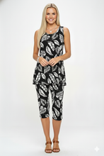 Load image into Gallery viewer, Two-Piece Sleeveless Top &amp; Capri Pant Set-9002BN-TRP1-W388
