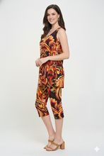 Load image into Gallery viewer, Two-Piece Sleeveless Top &amp; Capri Pant Set-9002BN-TRP1-W435
