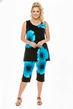 Load image into Gallery viewer, Two-Piece Sleeveless Top &amp; Capri Pant Set-9002BN-TRP1-W113
