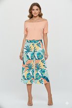 Load image into Gallery viewer, Stretchy Pastel Tropical Print Gaucho Pants-5013BN-ARP1-W390
