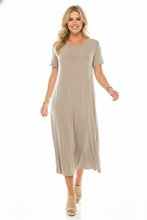 Load image into Gallery viewer, Classic Stretch Long Dress Short Sleeve-7002BN-SRS1
