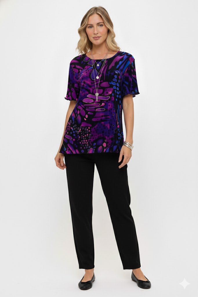 Jostar Women's Short Sleeve Print Dress - Stretchy, Flowy Swing T-Shirt Dress For Casual Wear - View #6