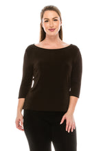 Load image into Gallery viewer, Jostar Women&#39;s Non Iron Quarter Sleeve Scoop Top-134AY-QRS1 - Jostar Online
