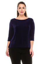 Load image into Gallery viewer, Jostar Women&#39;s Non Iron Quarter Sleeve Scoop Top-134AY-QRS1 - Jostar Online
