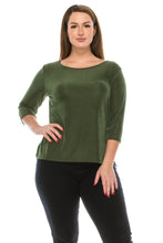 Load image into Gallery viewer, Jostar Women&#39;s Non Iron Quarter Sleeve Scoop Top-134AY-QRS1 - Jostar Online
