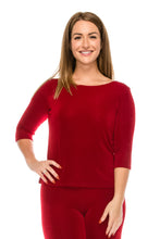Load image into Gallery viewer, Jostar Women&#39;s Non Iron Quarter Sleeve Scoop Top-134AY-QRS1 - Jostar Online
