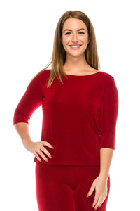 Jostar Women's Non Iron Quarter Sleeve Scoop Top-134AY-QRS1 - Jostar Online