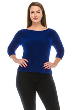Load image into Gallery viewer, Jostar Women&#39;s Non Iron Quarter Sleeve Scoop Top-134AY-QRS1 - Jostar Online
