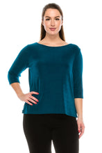 Load image into Gallery viewer, Jostar Women&#39;s Non Iron Quarter Sleeve Scoop Top-134AY-QRS1 - Jostar Online
