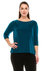 Jostar Women's Non Iron Quarter Sleeve Scoop Top-134AY-QRS1 - Jostar Online