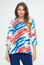 Load image into Gallery viewer, Plus Size Stretchy Merrow Top Quarter Sleeve -158BN-QXP1-W384
