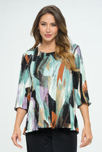 Load image into Gallery viewer, Plus Size Stretchy Merrow Top Quarter Sleeve -1058BN-QXP1-W379
