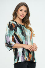 Load image into Gallery viewer, Plus Size Stretchy Merrow Top Quarter Sleeve -1058BN-QXP1-W379
