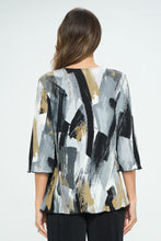 Load image into Gallery viewer, Plus Size Stretchy Merrow Top Quarter Sleeve -1058BN-QXP1-W379

