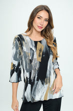 Load image into Gallery viewer, Plus Size Stretchy Merrow Top Quarter Sleeve -1058BN-QXP1-W379
