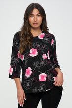 Load image into Gallery viewer, Plus Size Stretchy Merrow Top Quarter Sleeve -1058BN-QXP1-W380
